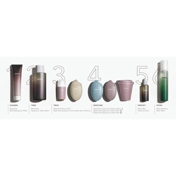 Mỹ phẩm chăm sóc làm sạch da Haruharu WONDER chiết xuất dầu gạo đen