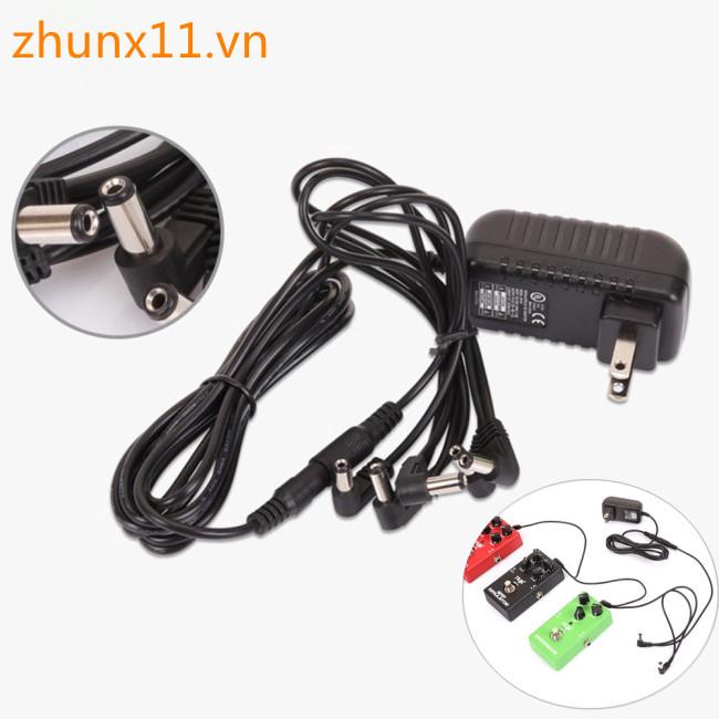 Pedal Power Adapter Supply 9V DC 1A for Guitar Effect Pedal with Cable 5 Way Chain Cord