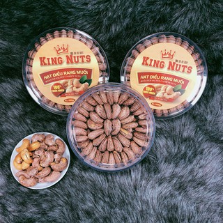 Hạt Điều Rang Muối 1 Hộp 500gram Loại A+ Hàng Việt Nam KingNuts Hộp Tròn-Ăn Vặt Lel