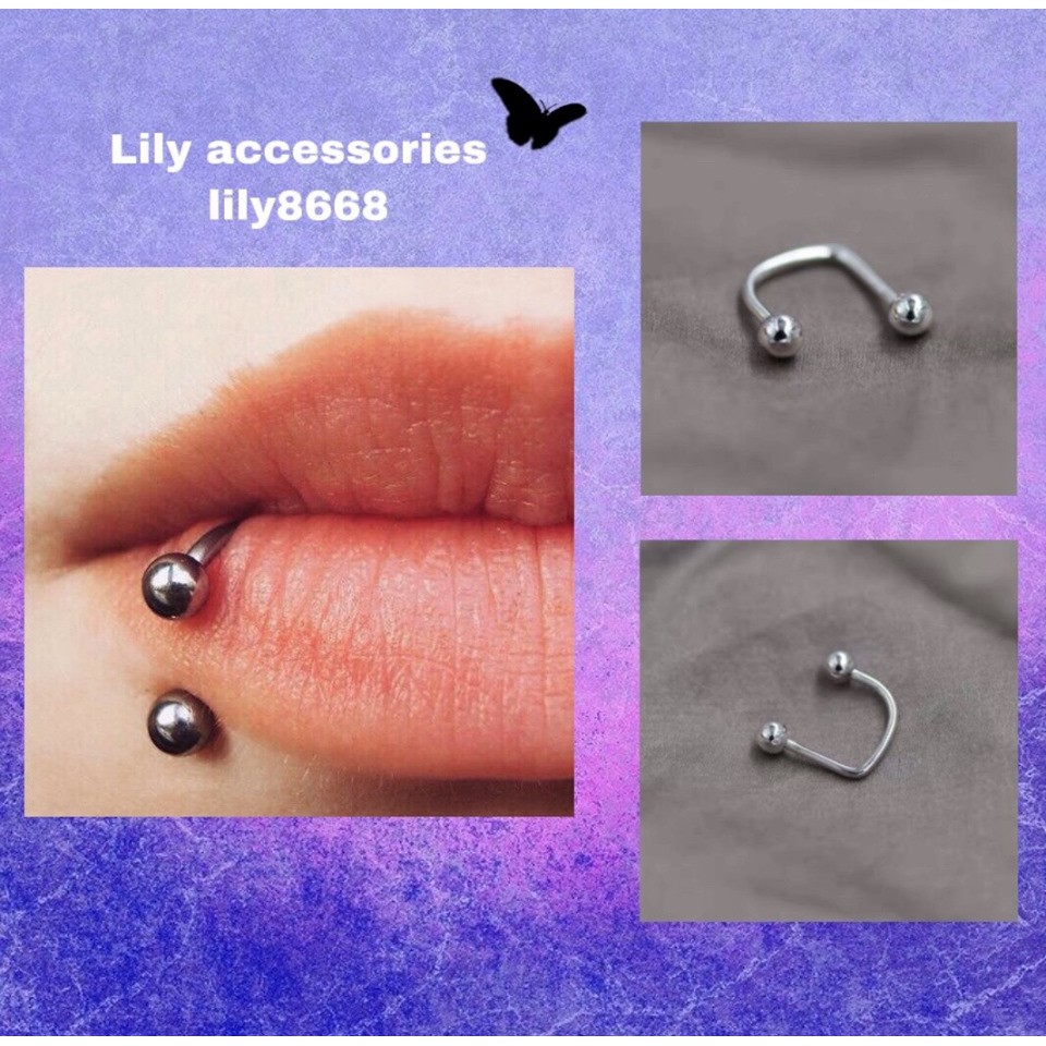 khuyên môi titan nam nữ không gỉ không dị ứng không đen