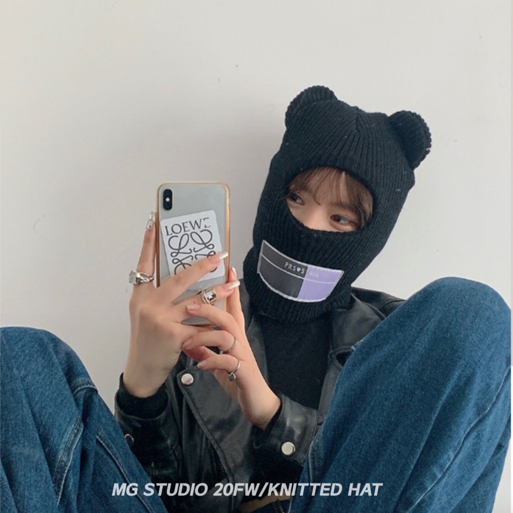 Mũ Dệt Kim MG STUDIO Thiết Kế Dạng Mặt Nạ Dễ Thương