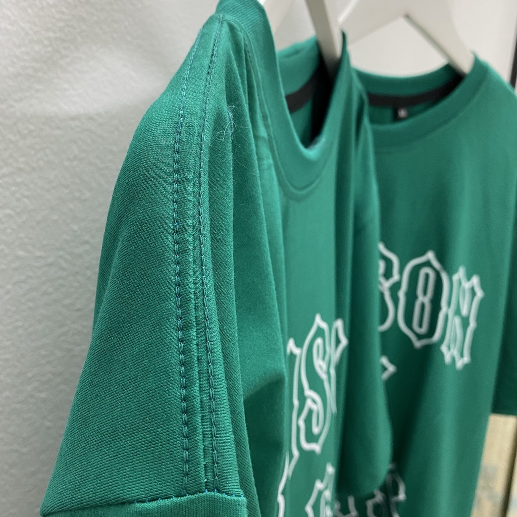 Áo thun tay lỡ MAISON DE MAS XANH LÁ to KKIMSHOP , Áo thun unisex nam nữ form rộng oversize chất liệu Cotton Thái