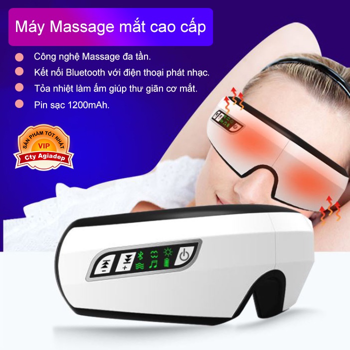 Máy Massage Matxa mắt Bluetooth nghe nhạc thư giãn cao cấp Giormani AQHY1