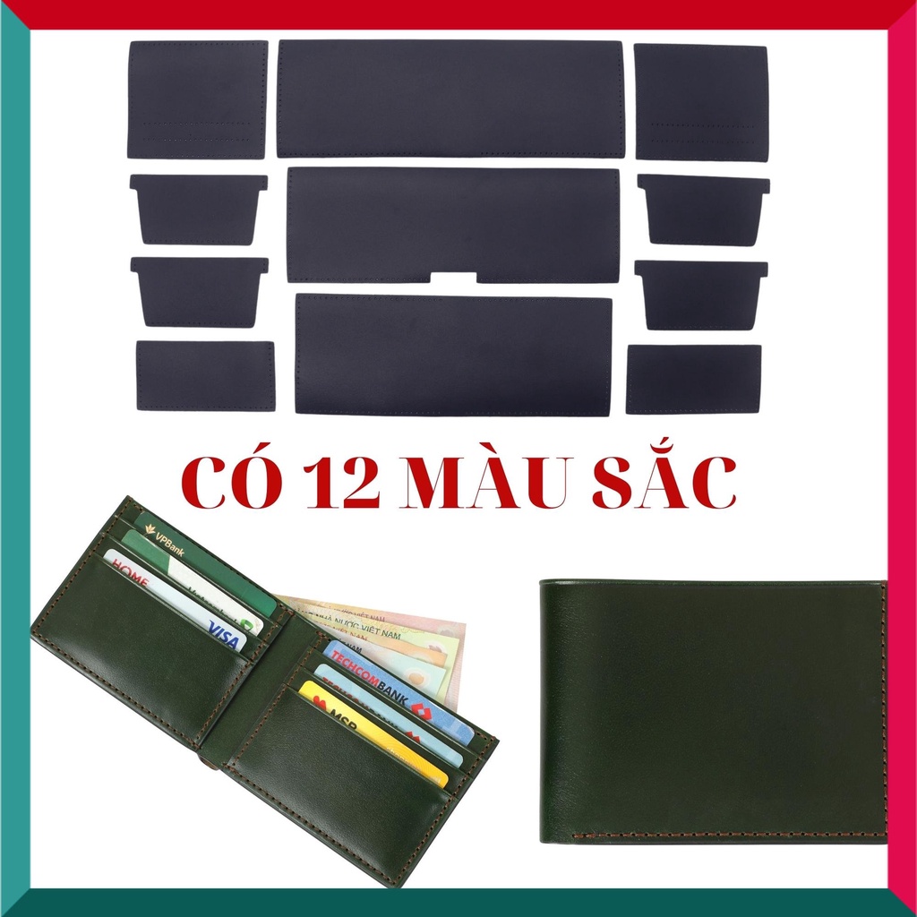 Set nguyên liệu làm ví da handmade đục lỗ sẵn và lạng mỏng - Da Thuộc Sài Gòn - MSP: B01