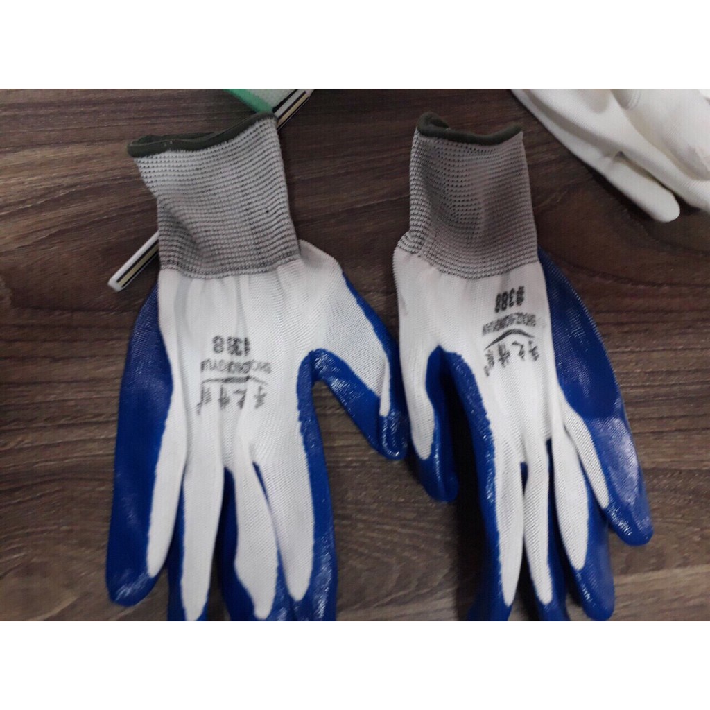 Găng tay xanh bảo hộ loại dày có cao su bảo vệ (có 2 lựa chọn số lượng)