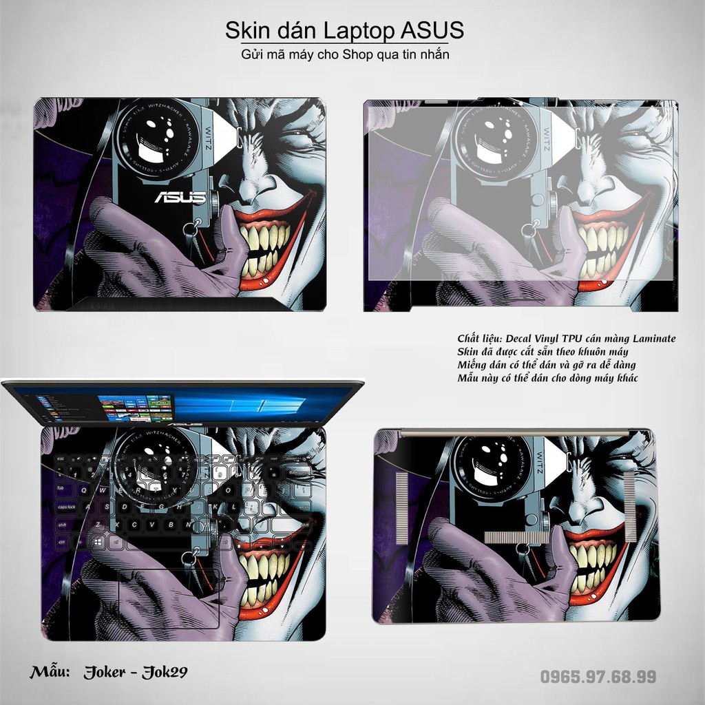 Skin dán Laptop Asus in hình Joker _nhiều mẫu 4 (inbox mã máy cho Shop)