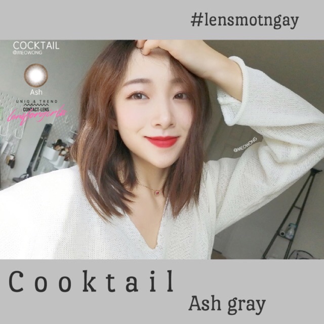 Kính áp tròng 1 ngày COCKTAIL ASH GRAY của Lensme (Korea)