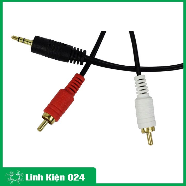 Dây loa AV DL-423 chiều dài 1.5 mét 1 đầu jack audio 3.5mm 2 đầu ra jack hoa sen