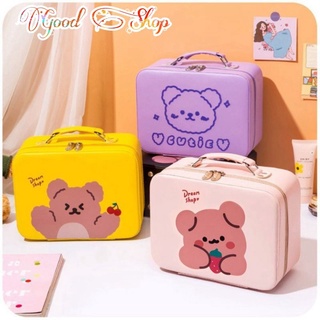 Cốp đựng mĩ phẩm gấu,Hộp đựng mĩ phẩm đồ trang điểm, makeup kèm gương