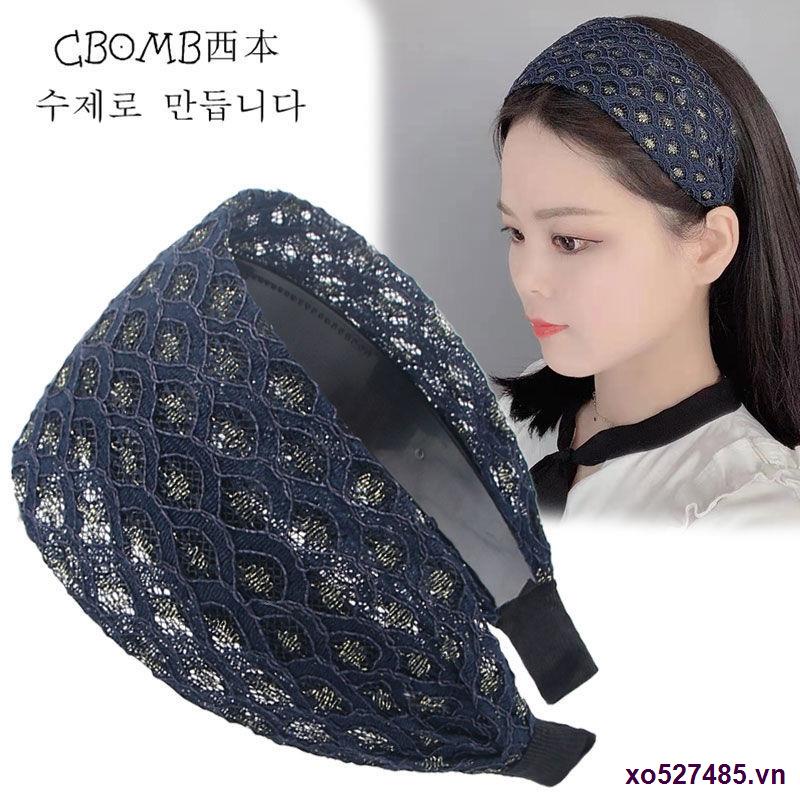 Băng đô cài tóc phụ kiện thiết kế ban đầu lưới băng đô màu đỏ dành cho người lớn che phủ tóc trắng cho thấy khuôn mặt nhỏ kẹp tóc rửa mặt bên ngoài băng bắt đầu