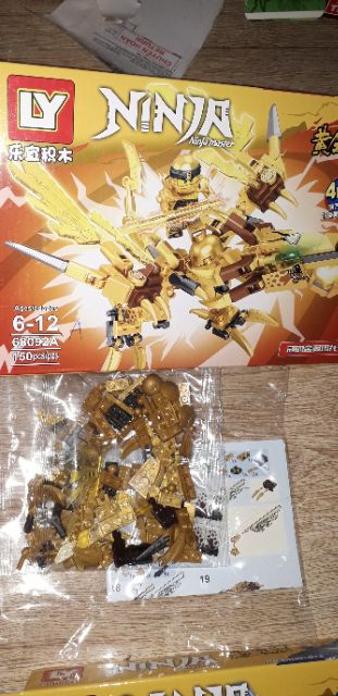 Lắp ráp 1 hộp LegoNinja Rồng 68092 có trên 150 chi tiết