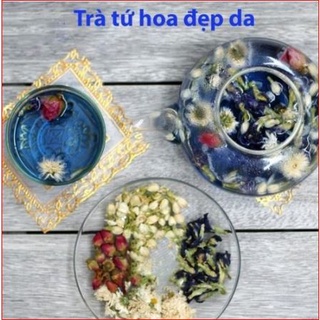 Set 15 gói trà tứ hoa mix hoa cúc,nụ nhài, nụ Hồng đậu biếc đẹp da chống lão hóa_tinhhoatravyvy