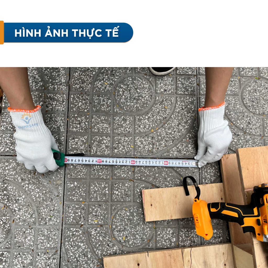 Găng tay lao động sợi Poly 50G bảo vệ tay chống trơn trượt thao tác linh hoạt, thoáng khí - THINKSAFE
