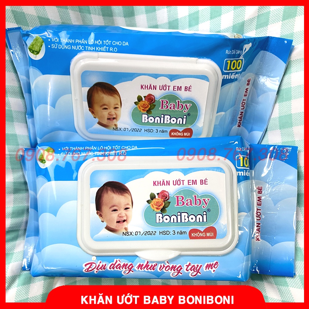 Khăn Ướt Không Mùi Baby Risco/Boniboni 100 Tờ Có Nắp Đậy, An Toàn Cho Bé Sơ Sinh - 8938506395073