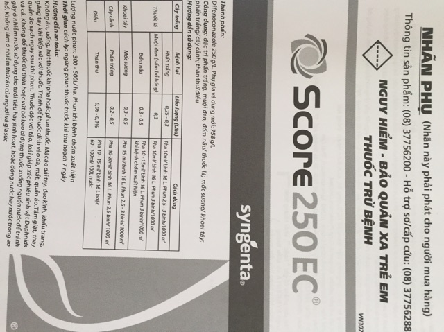 Thuốc  Score 250EC( dạng cốc thạch)