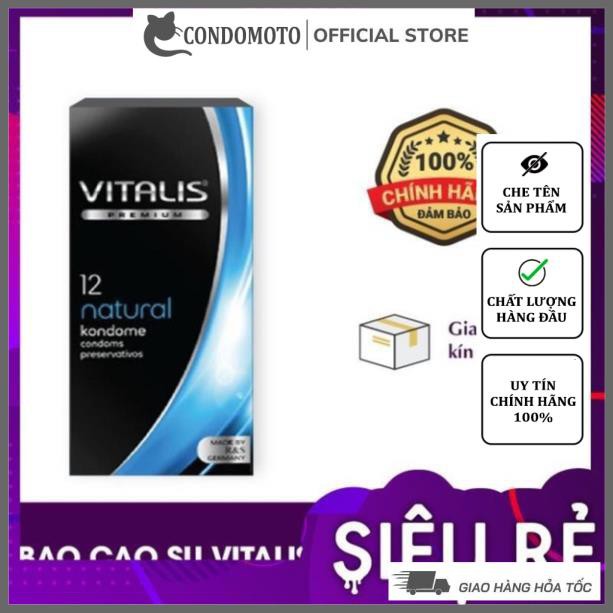 Bao cao su chống XTS tăng KHOÁI CẢM kéo dài thời gian ok feel invisible. Bcs GAI BI lớn VITALIS Natural xanh