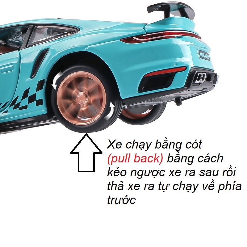 Mô hình xe ô tô Porsche tỉ lệ 1:32 bằng kim loại có âm thanh và đèn mở các cửa