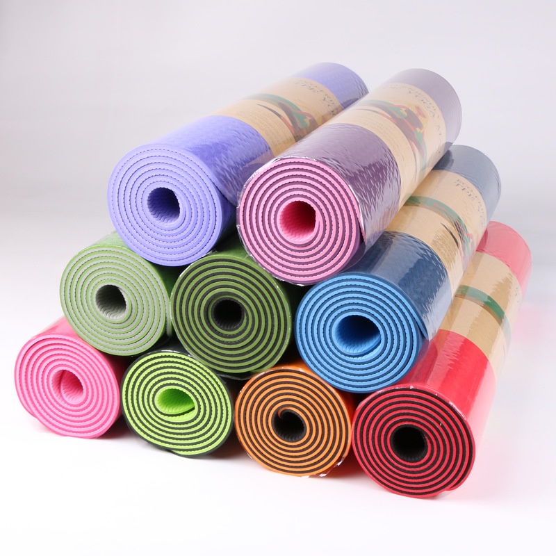 Thảm yoga, thảm tập thể dục chống trượt 4mm, 6mm kèm túi, tự chọn màu