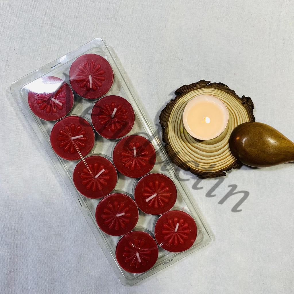 Vỉ tealight 10 viên cao cấp Đức Tín cháy trên 4h không khói không mùi an toàn cho người sử dụng