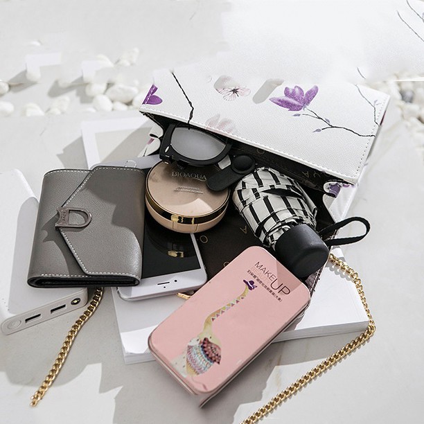 Túi Đeo Chéo Họa Tiết Giản Đơn Thanh Lịch Hoa Tím T29