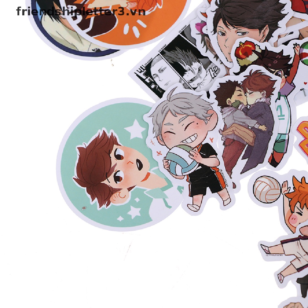 Bộ 50 Miếng Dán anime Haikyuu Chống Thấm Nước Trang Trí Ván Trượt laptop