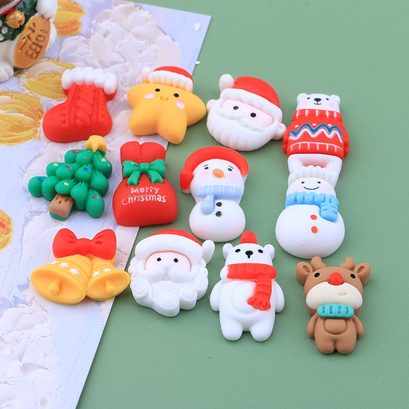 Mô Hình Gấu Tuần Lộc / Ông Già Noel Bằng Nhựa Resin Thủ Công Đa Ứng Dụng Trang Trí Giáng