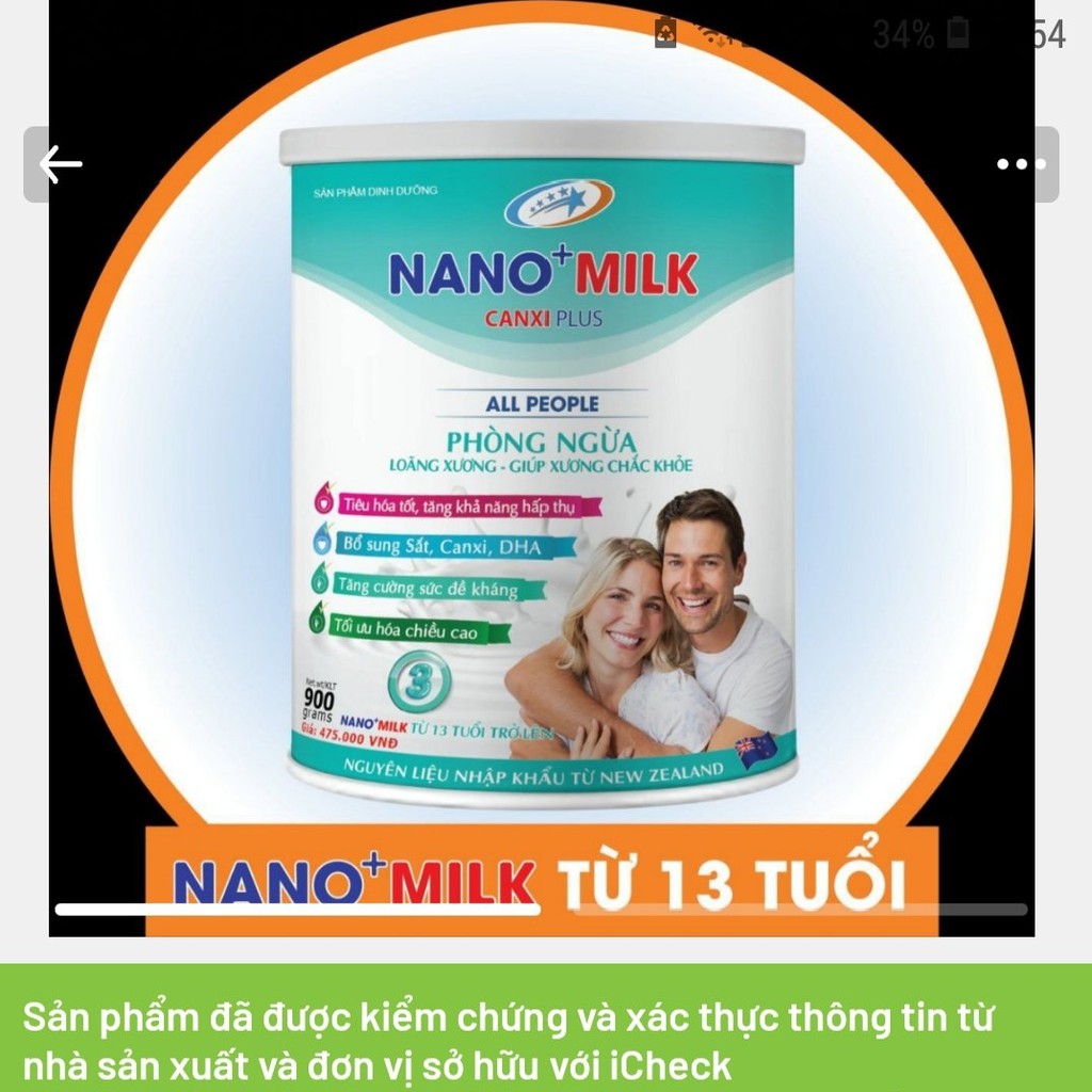 Sữa Nano Milk ALL PEOPLE hộp 900g ( dành cho người 13 tuổi lên )