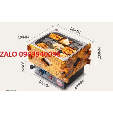 Nồi oden 9 ngăn nhúng lẩu xiên que dùng điện 220V-Bảo hành 1 năm
