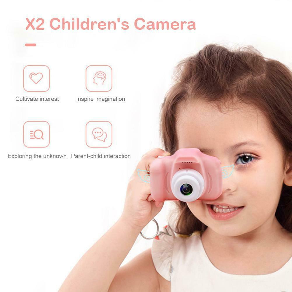 X2 Children Mini Video Camera 2 Inch Digital Photo Camera Screen Chargable Digital Mini Camerafor Kid Gift (Pink)