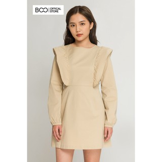 Váy BOO Nữ Dáng Chữ A Cổ Tròn Phối Viền Bèo Độc Đáo Phong Cách Hàn Quốc