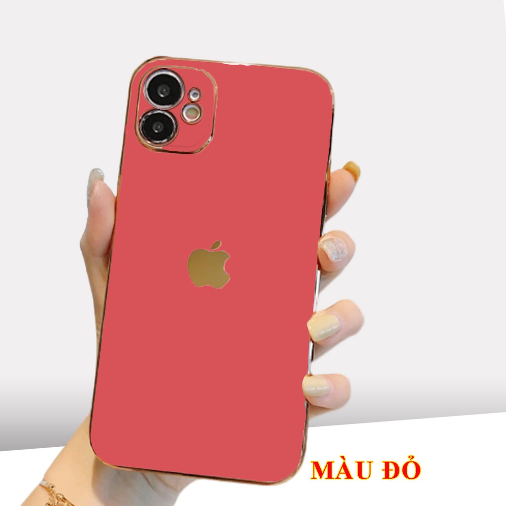 Ốp lưng giả iphone 12 dẻo ✅ Cạnh vuông, viền vàng sang trọng cho iphone 6plus//6splus/7plus/8plus/x/xs/xsmax/11/11promax