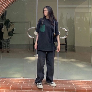 QUẦN SUÔNG DÁNG DÀI ĐEN THỤNG