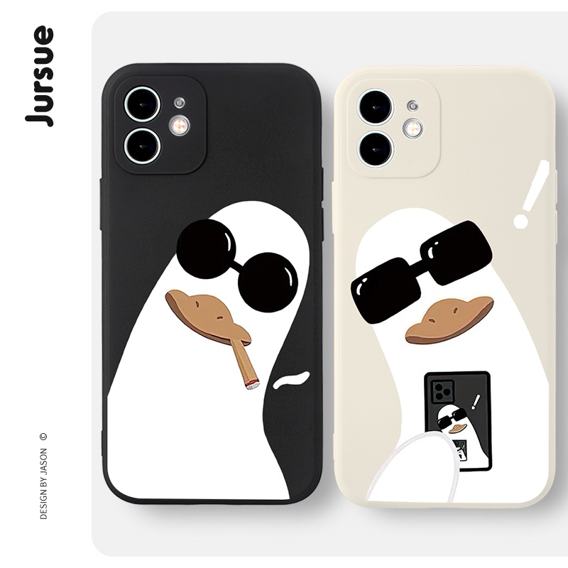Ốp điện thoại JURSUE hoạt hình cặp đôi dễ thương đẹp độc lạ mềm Cho iPhone 13 12 11 Pro Max SE 2020 X XR XS 8 7 ip 6S 6 Plus XYH646
