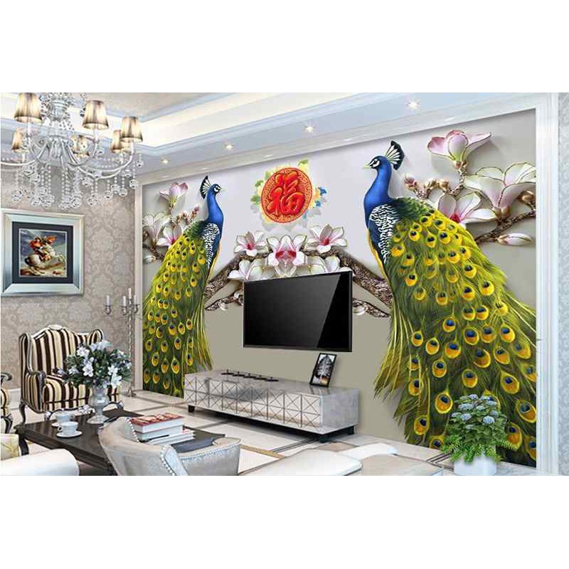 Tranh treo tường 94 x 75 cm cho phòng khách, chất liệu lụa kim sa đẹp xuất sắc