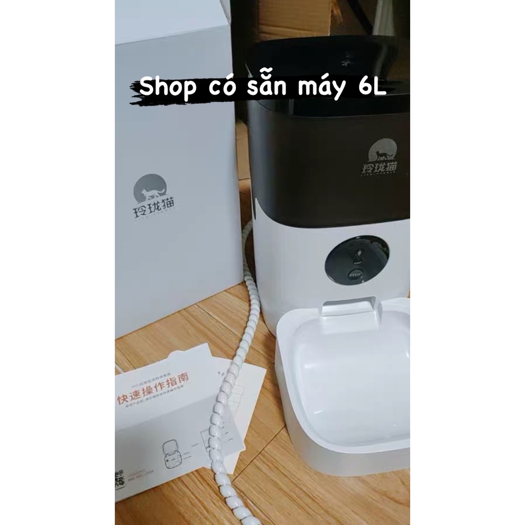 Máy cho ăn tự động chó mèo Tuya smart 6L dùng app, máy nhả hạt, thả hạt thức ăn thú cưng Con Mèo Xiêm