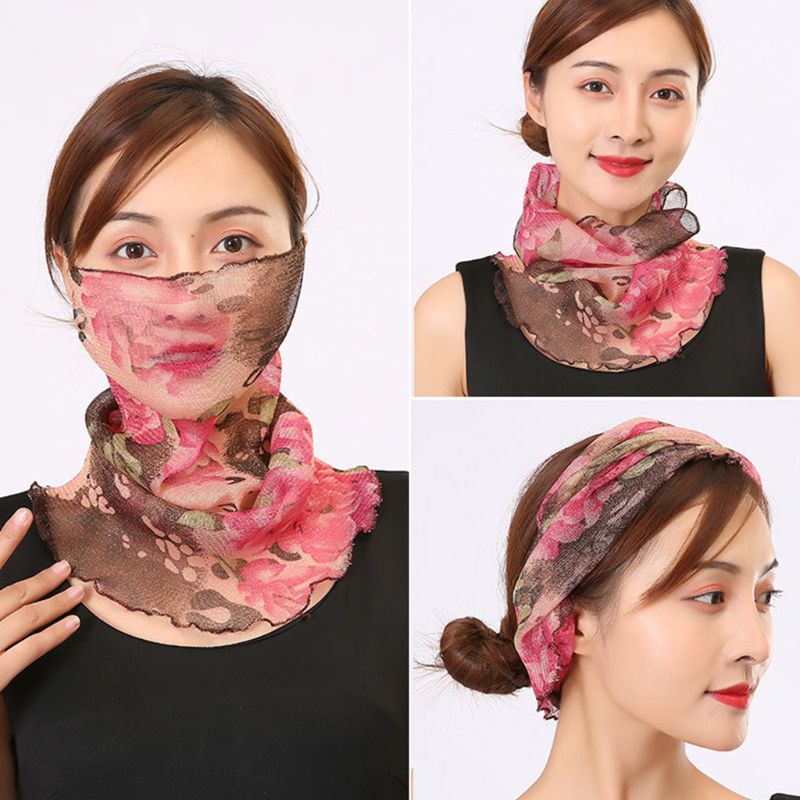 Wmmb Khăn Quàng Cổ Kiêm Khăn Quàng Cổ Vải Lưới Lấp Lánh Đa Năng Chống Nắng Bảo Vệ Mặt Trời Cho Nữ Agaric Ru