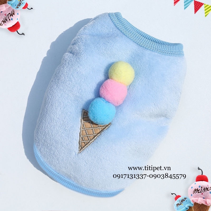 Áo Bông Xinh cho Thú Cưng, chó mèo, sát nách thoải mái, dễ thương