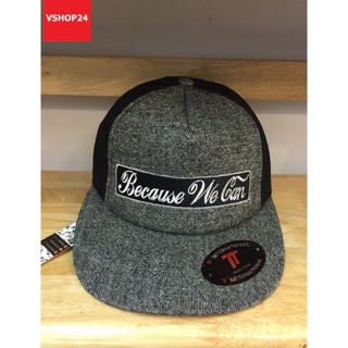Mũ snapback ghi xám Because wecan