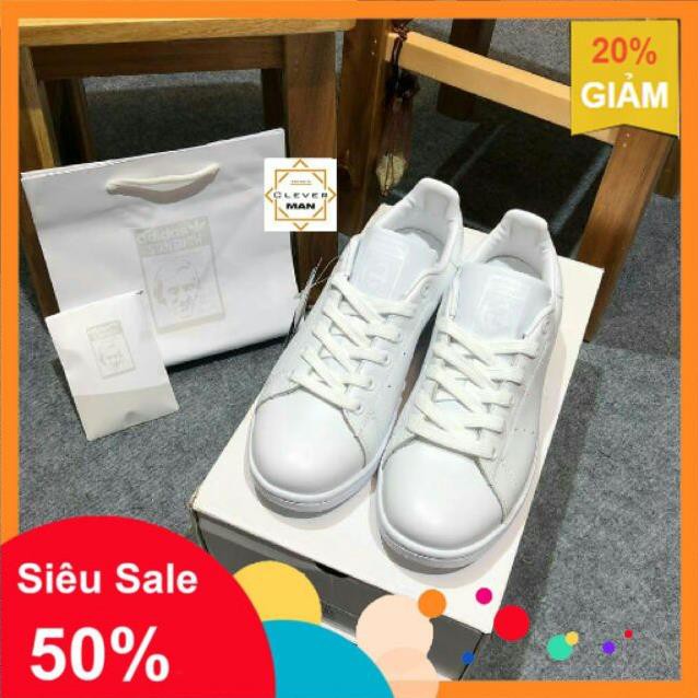 𝐑ẻ [Bran] (CÓ SẴN - FULL PHỤ KIỆN) giày thể thao sneaker STAN SMITH Full white trắng ! ✔️ [ NEW ] . . Hàng Chuẩn . ↯