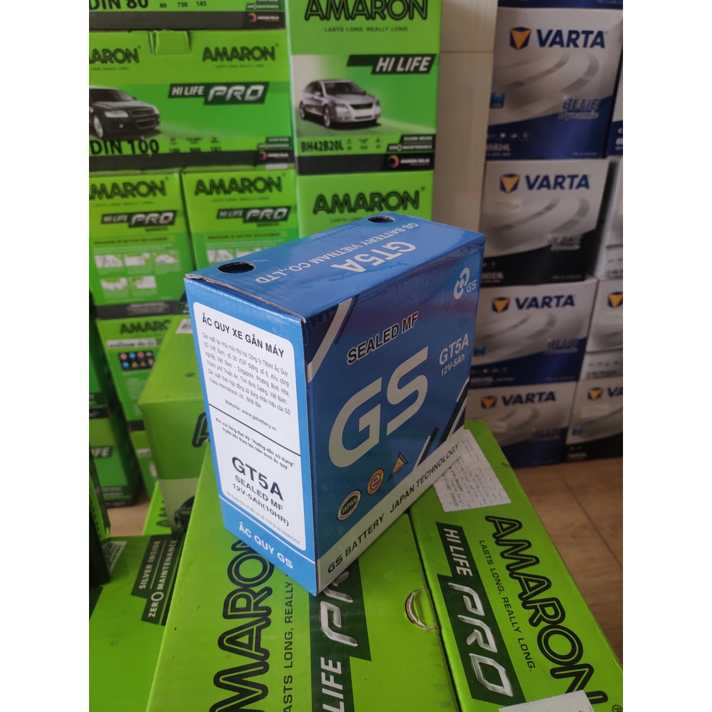 BÌNH ẮC QUY XE MÁY GS GT5A 12V- 5AH