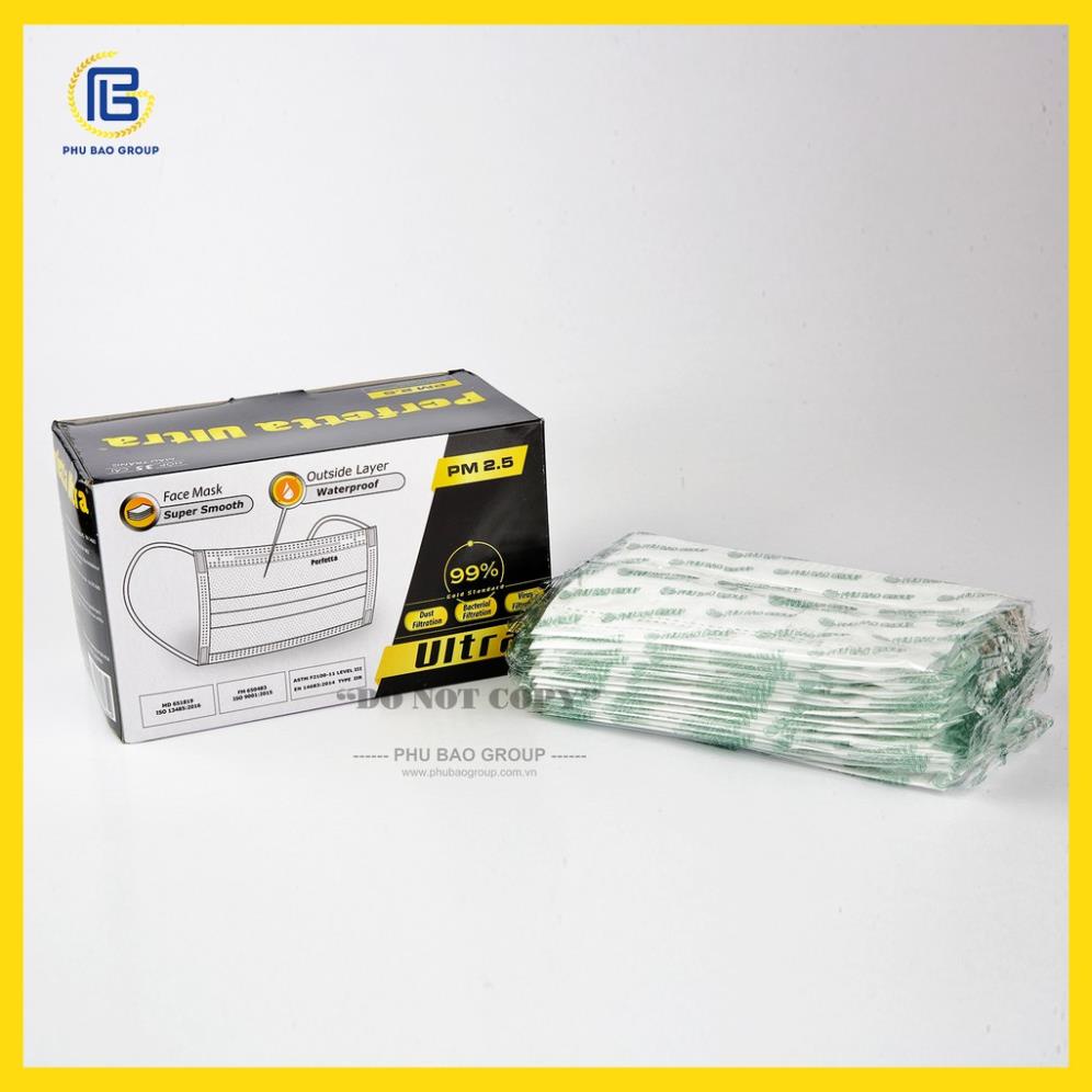 Khẩu trang y tế 4 lớp Perfetta Ultra Trắng/Xanh  - Bsafe