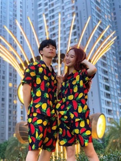 Bộ hoa lá cành mặc đi biển - đồng phục