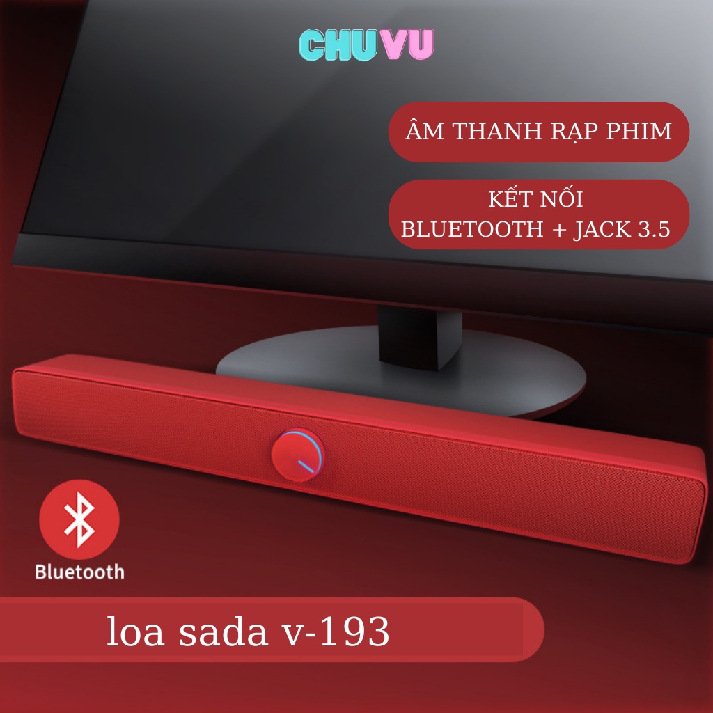 Loa SADA V-193 SUPER BASS 2022 có bluetooth âm thanh vòm 3D phiên bản đặc biệt dùng cho máy tính vi tính laptop PC tivi