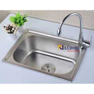 Chậu rửa chén bát inox 304 cao cấp n27 6043 tặng bộ xả chậu