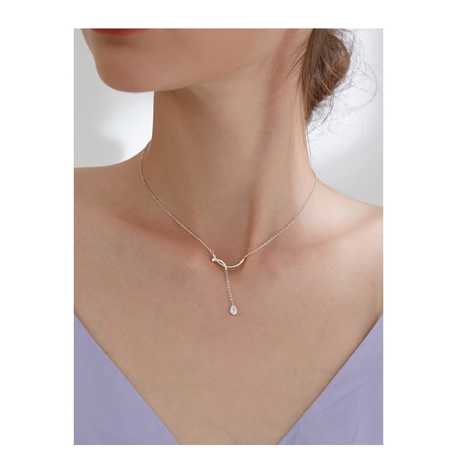 Vòng cổ mạ bạc 925 dây chuyền nữ cao cấp sang trọng thanh mảnh nhẹ nhàng trang sức CINLA DC007