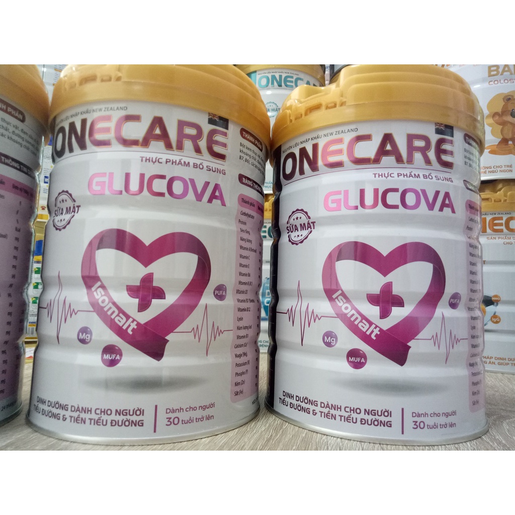 Sữa cho người già, người bị tiểu đường Onecare Glucova 900g - Dinh dưỡng cho người tiểu đường, hỗ trợ tim mạch, huyết áp