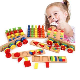 Bộ 8 món đồ chơi gỗ Montessori