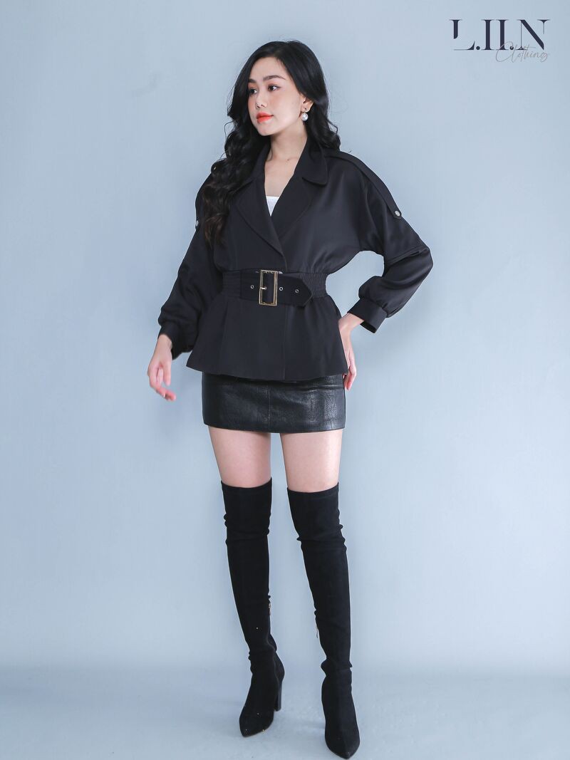 Áo vest nữ cao cấp LIIN CLOTHING màu đen, kiểu dáng Hàn Quốc, thanh lịch, sang trọng, hiện đại V5241 | BigBuy360 - bigbuy360.vn