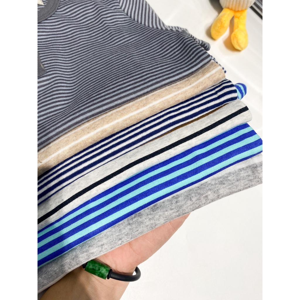 Bộ Cộc Tay COTTON HÀN MINKY MOM Áo Cổ Trụ Quần Túi Cho Bé TN-TR18