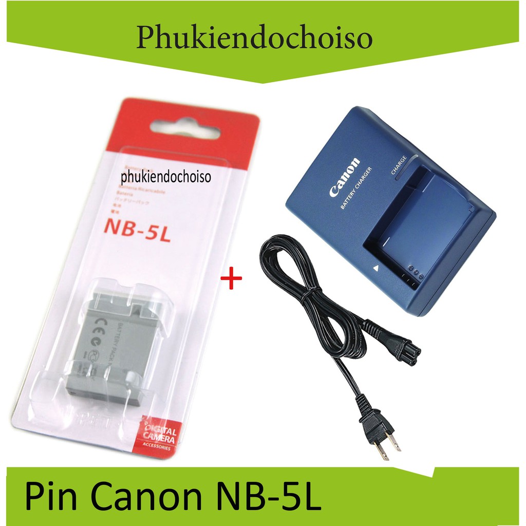 Bộ Sản phẩm 1 Pin 1 Sạc Canon NB-5L